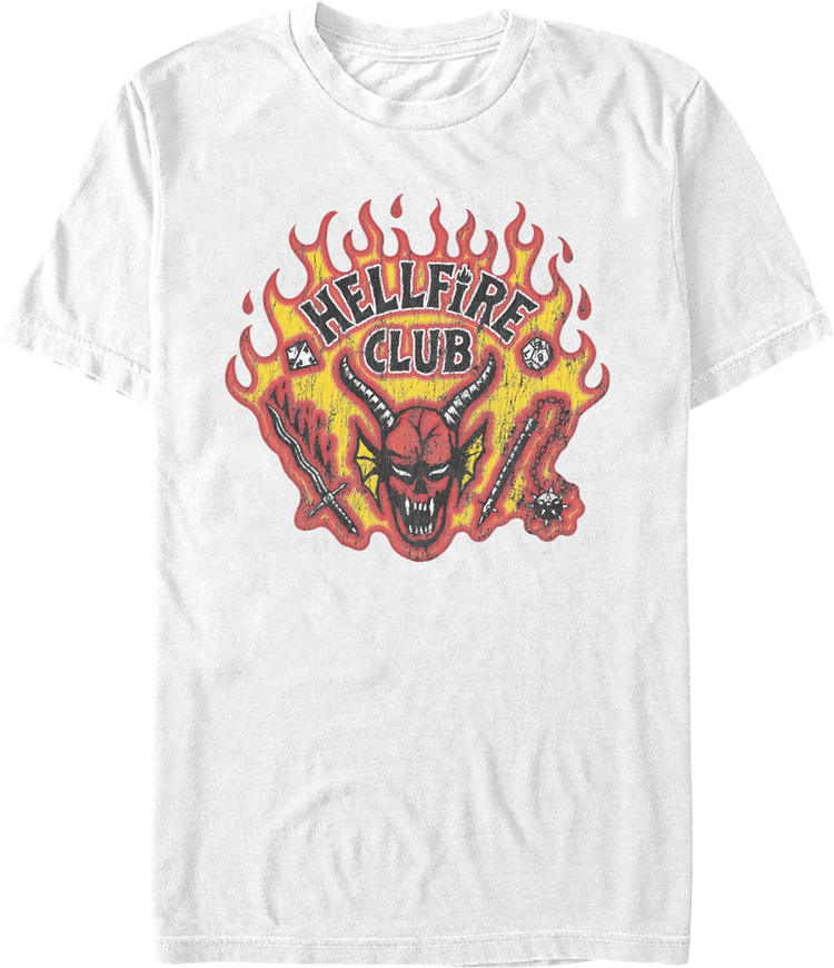 Vintage White Hellfire Club Stranger Things T-Shirt