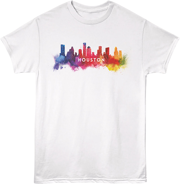 Watercolor Cityscape Houston Texas T-Shirt