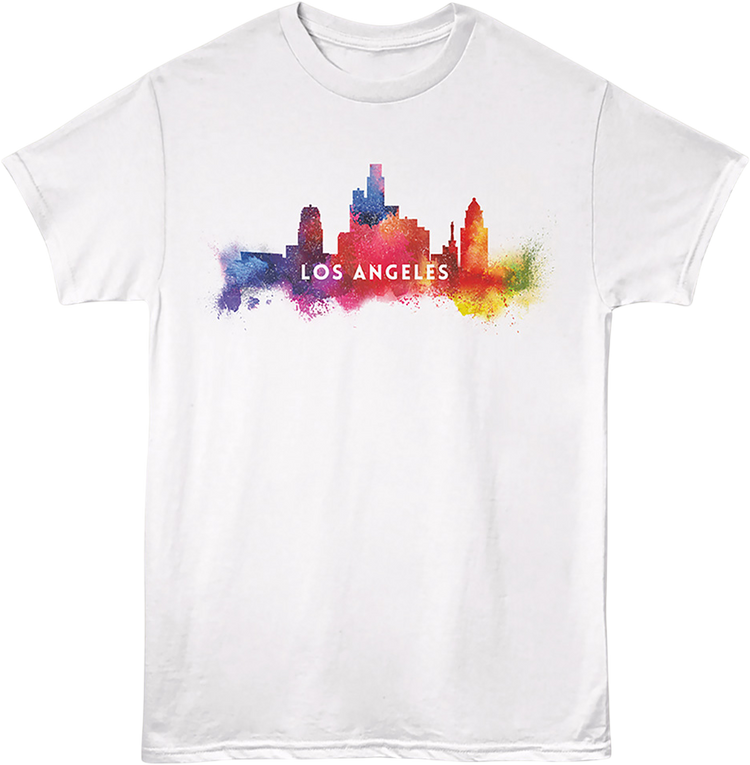 Watercolor Cityscape Los Angeles California T-Shirt