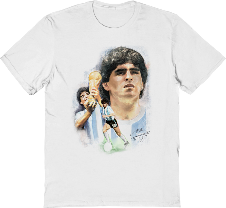 Watercolor Collage Diego Maradona T-Shirt
