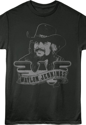 Banner Logo Waylon Jennings T-Shirt