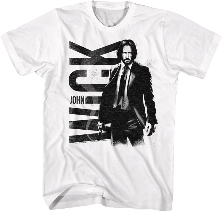 White Distressed John Wick T-Shirt