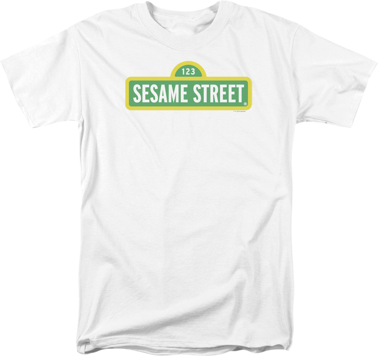 White Sign Sesame Street T-Shirt