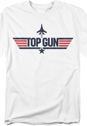 White Silhouette & Logo Top Gun T-Shirt