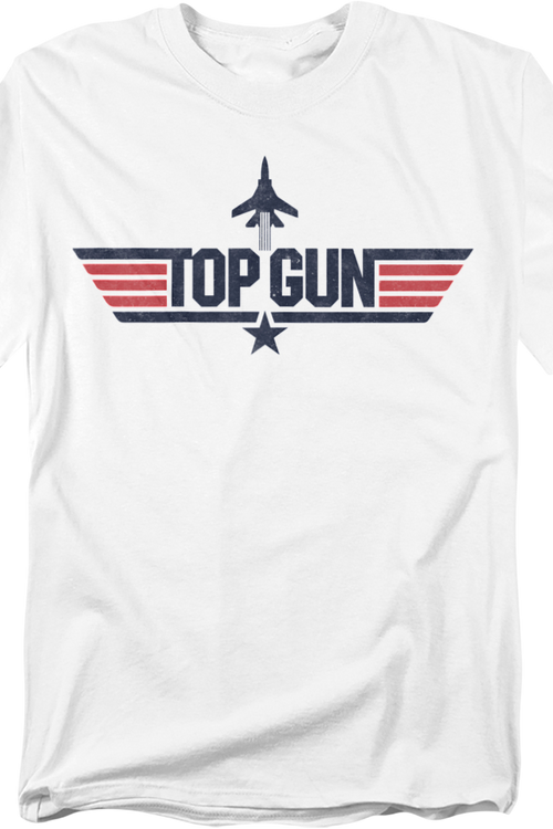 White Silhouette & Logo Top Gun T-Shirt