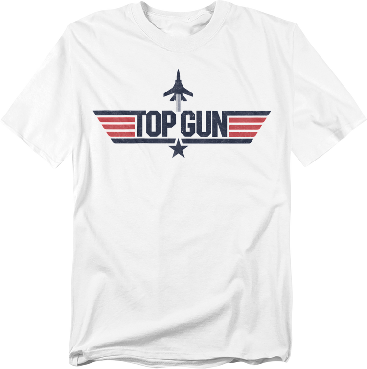 White Silhouette & Logo Top Gun T-Shirt