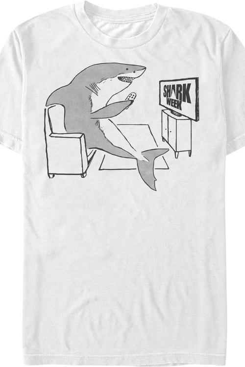 White Watching Shark Week T-Shirt