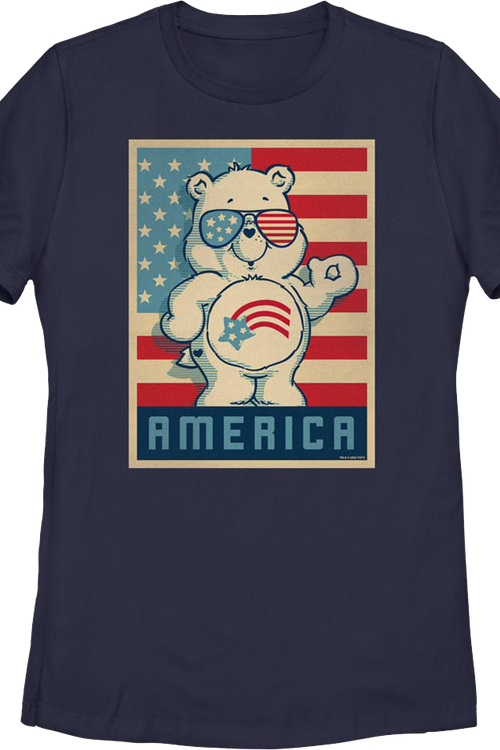 Womens America Cares Bear Patriotic Pose Care Bears Shirt