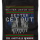 Womens Better Watch Out Faux Ugly Christmas Sweater Amityville Horror Shirt thumbnail