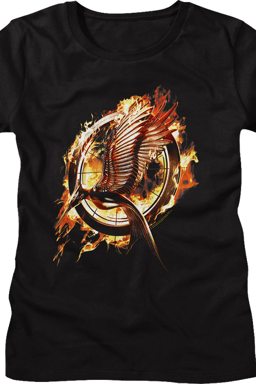 Womens Catching Fire Poster Hunger Games Shirt