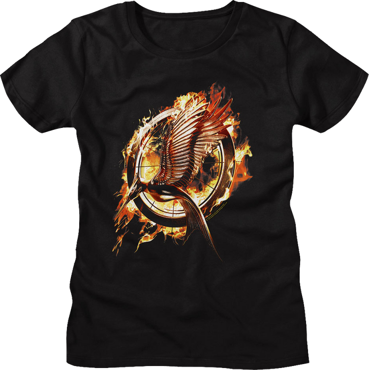 Womens Catching Fire Poster Hunger Games Shirt