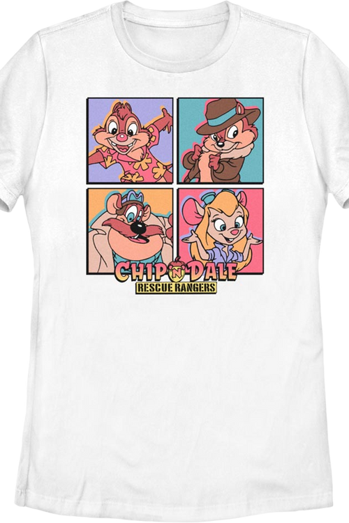 Womens Character Squares Chip 'n Dale Rescue Rangers Shirt
