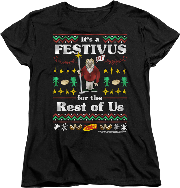 Womens Faux Ugly Festivus Sweater Seinfeld Shirt