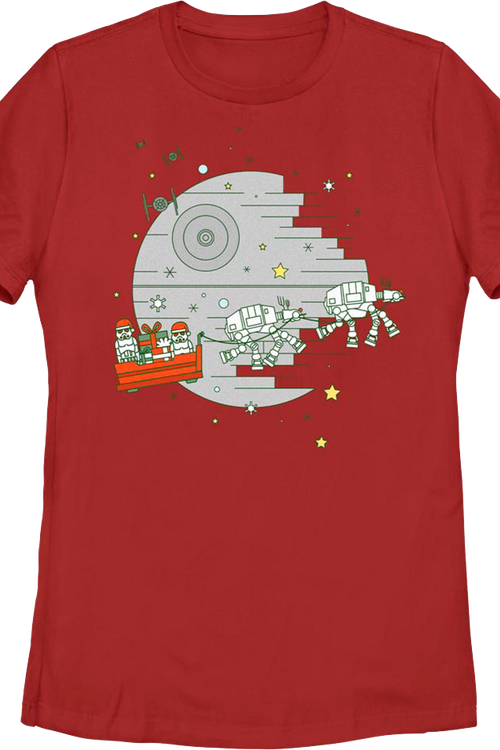 Womens Galactic Empire Christmas Sleigh Star Wars Shirt