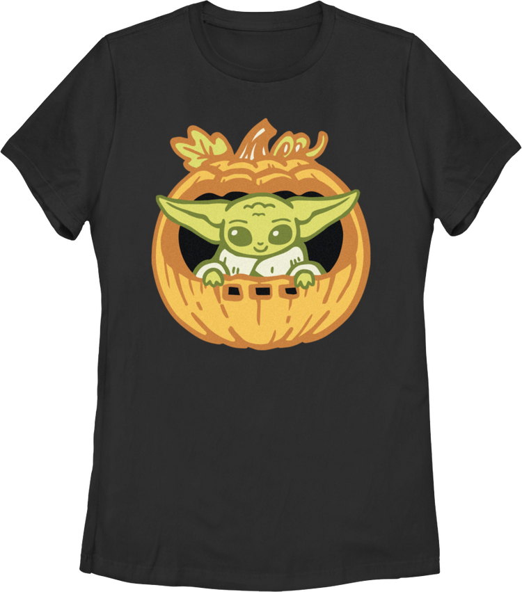 Womens Grogu Pumpkin Mandalorian Star Wars Shirt
