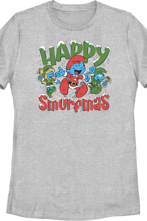 Womens Happy Smurfmas Smurfs Shirt