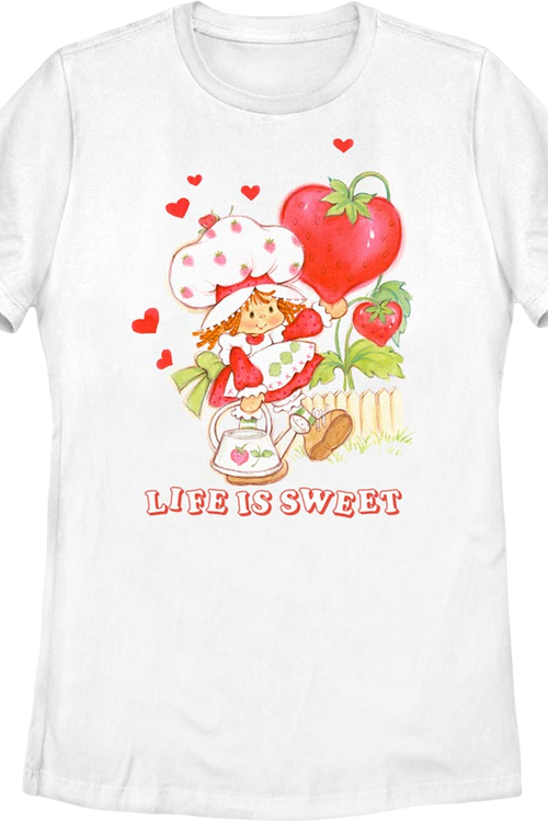 Womens Hearts Life Is Sweet Strawberry Shortcake Shirt