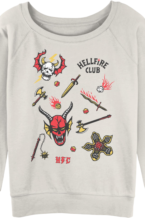 Womens Hellfire Club Collage Stranger Things Sweatshirt