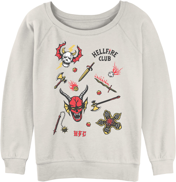 Womens Hellfire Club Collage Stranger Things Sweatshirt