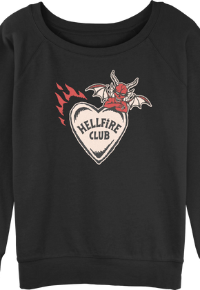 Womens Hellfire Club Heart Stranger Things Sweatshirt