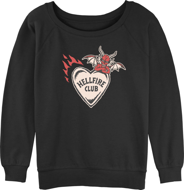 Womens Hellfire Club Heart Stranger Things Sweatshirt
