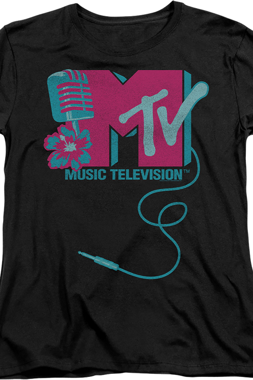 Womens Microphone Logo MTV Shirt