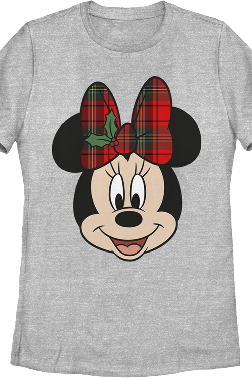 Womens Minnie Mouse Christmas Bow Disney Shirt