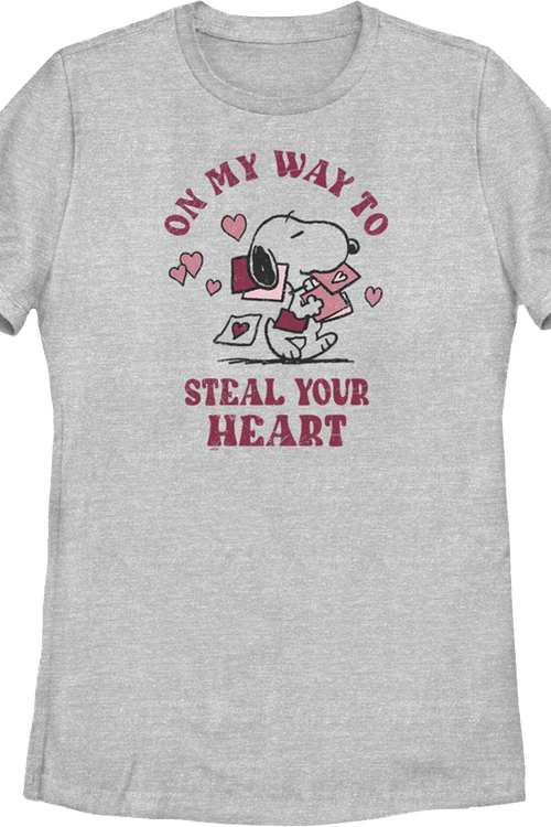 Womens On My Way To Steal Your Heart Peanuts Shirt