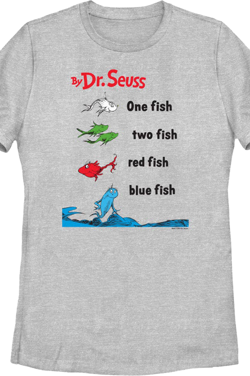 Womens One Fish, Two Fish, Red Fish, Blue Fish Dr. Seuss Shirt