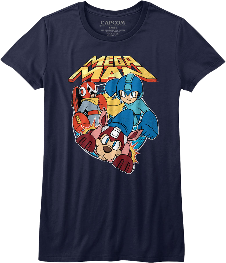 Womens Proto Man Rush and Mega Man Shirt
