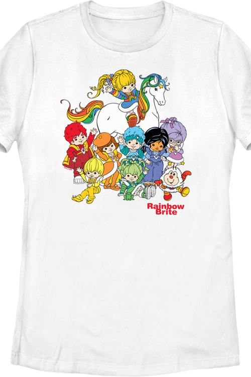 Womens White The Gang's All Here Rainbow Brite Shirt