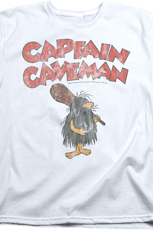 Womens Vintage White Captain Caveman Shirt