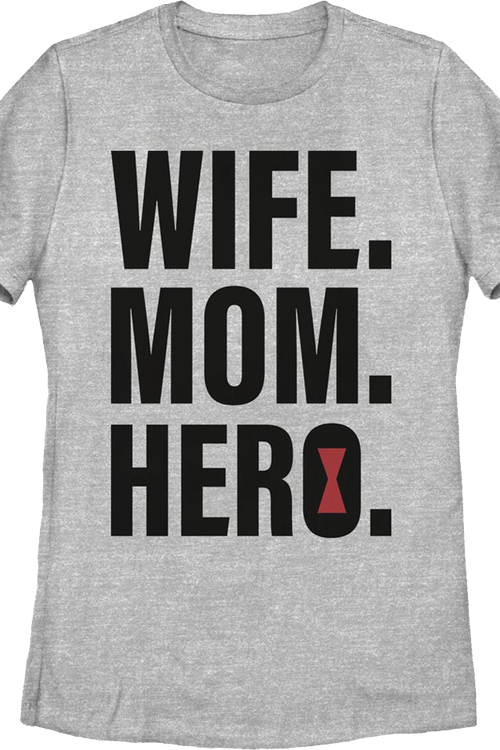 Womens Wife Mom Hero Black Widow Marvel Comics Shirt