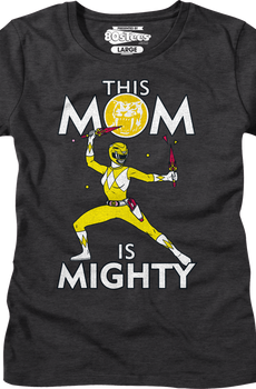 Womens Yellow Ranger This Mom Mighty Morphin Power Rangers Shirt