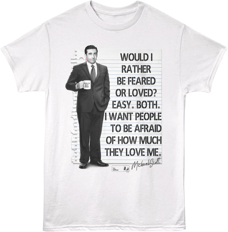 Would I Rather Be Feared Or Loved The Office T-Shirt