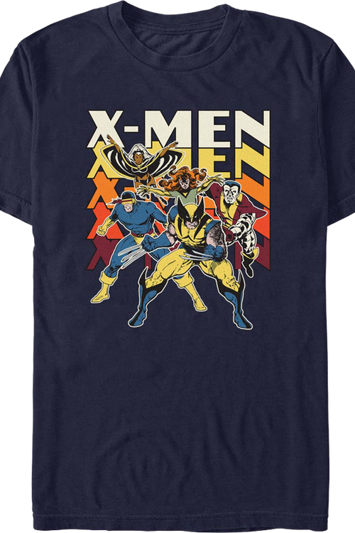 X-Men Characters And Stacked Logo Marvel Comics T-Shirt
