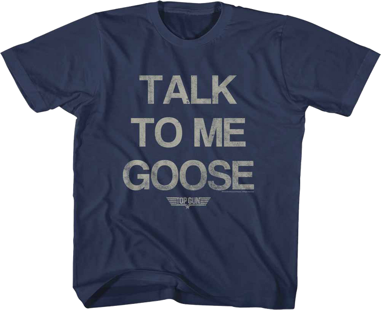 Youth Distressed Talk To Me Goose Top Gun Shirt