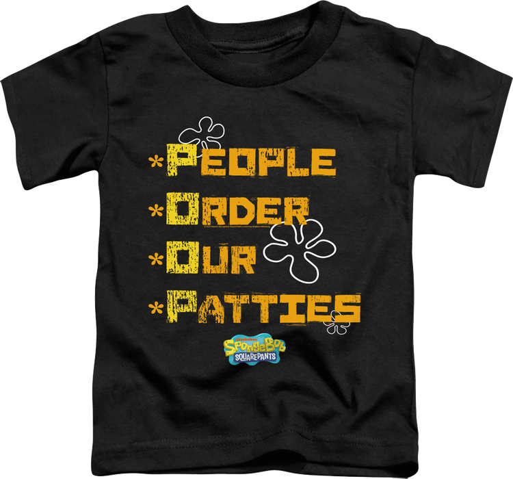 Youth People Order Our Patties SpongeBob SquarePants Shirt