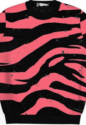 Zebra Pattern Knitted Sweater
