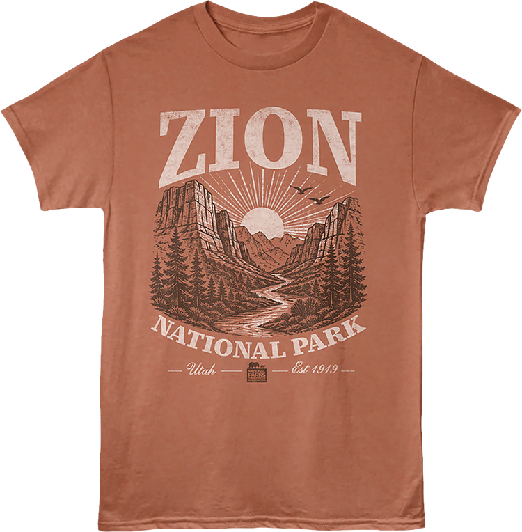 Retro Utah Sunrise Zion National Park T-Shirt